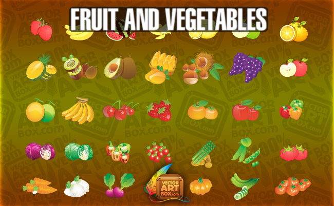 Illustrator情報 フルーツと野菜のベクター素材が無料で しかも商用利用可 Layout50